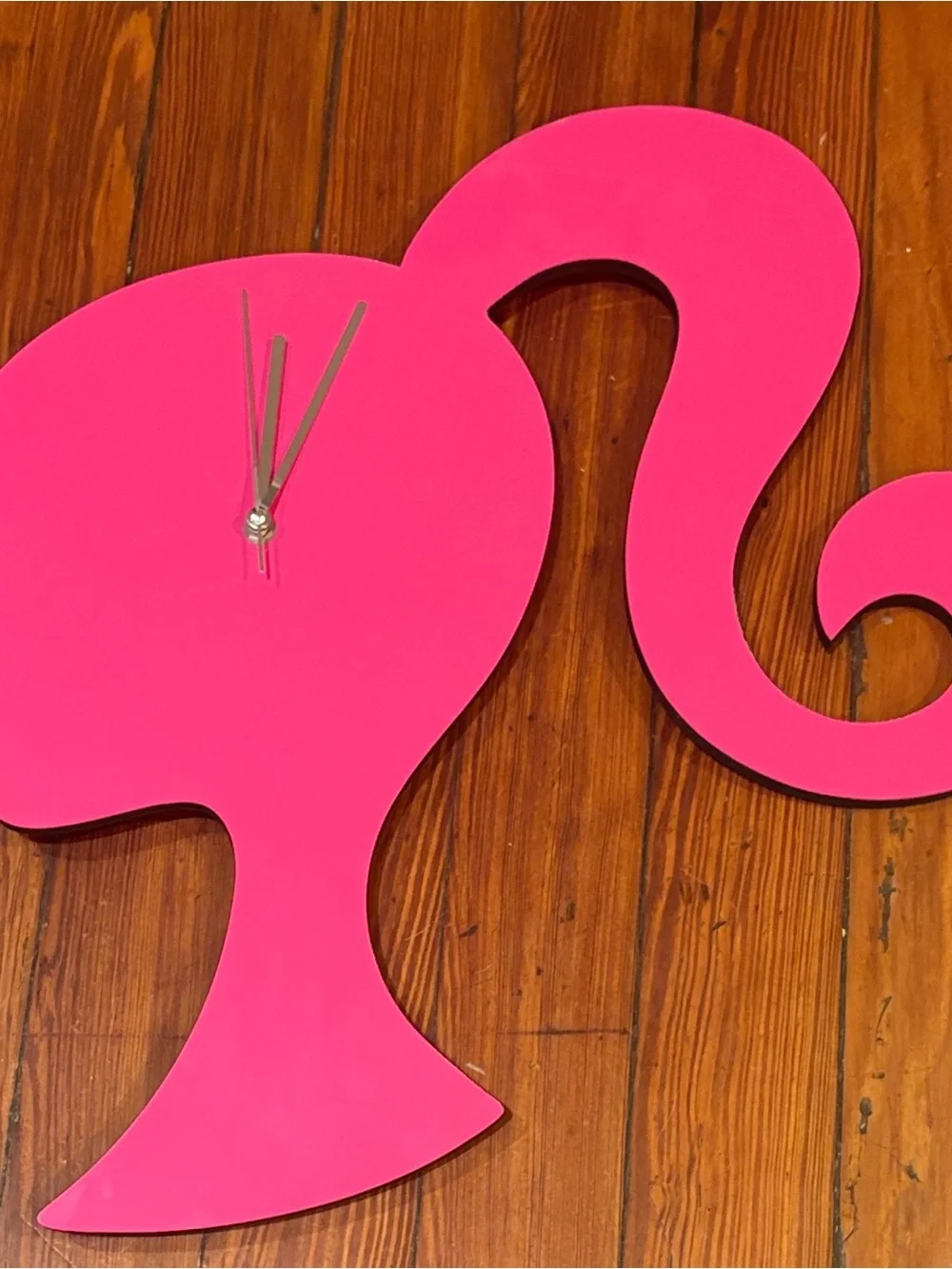 Barbie Pink Silhouette Hanging Wall Clock